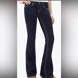 30XL Big Star Liv Kick Flare Stretch Jeans Dark Wash X-Long